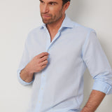 Classic Fit Hellblau Leinen Baumwolle