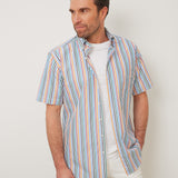 Classic Fit Multicolor Karo Button Down Kurzarm