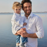 Boys Shirt Leinen Weiss