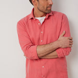Classic Fit Leinenhemd Rot