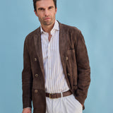 Classic Fit Streifen Braun Melange