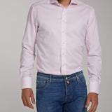 Slim Fit Rosa Gestreift Natural Stretch