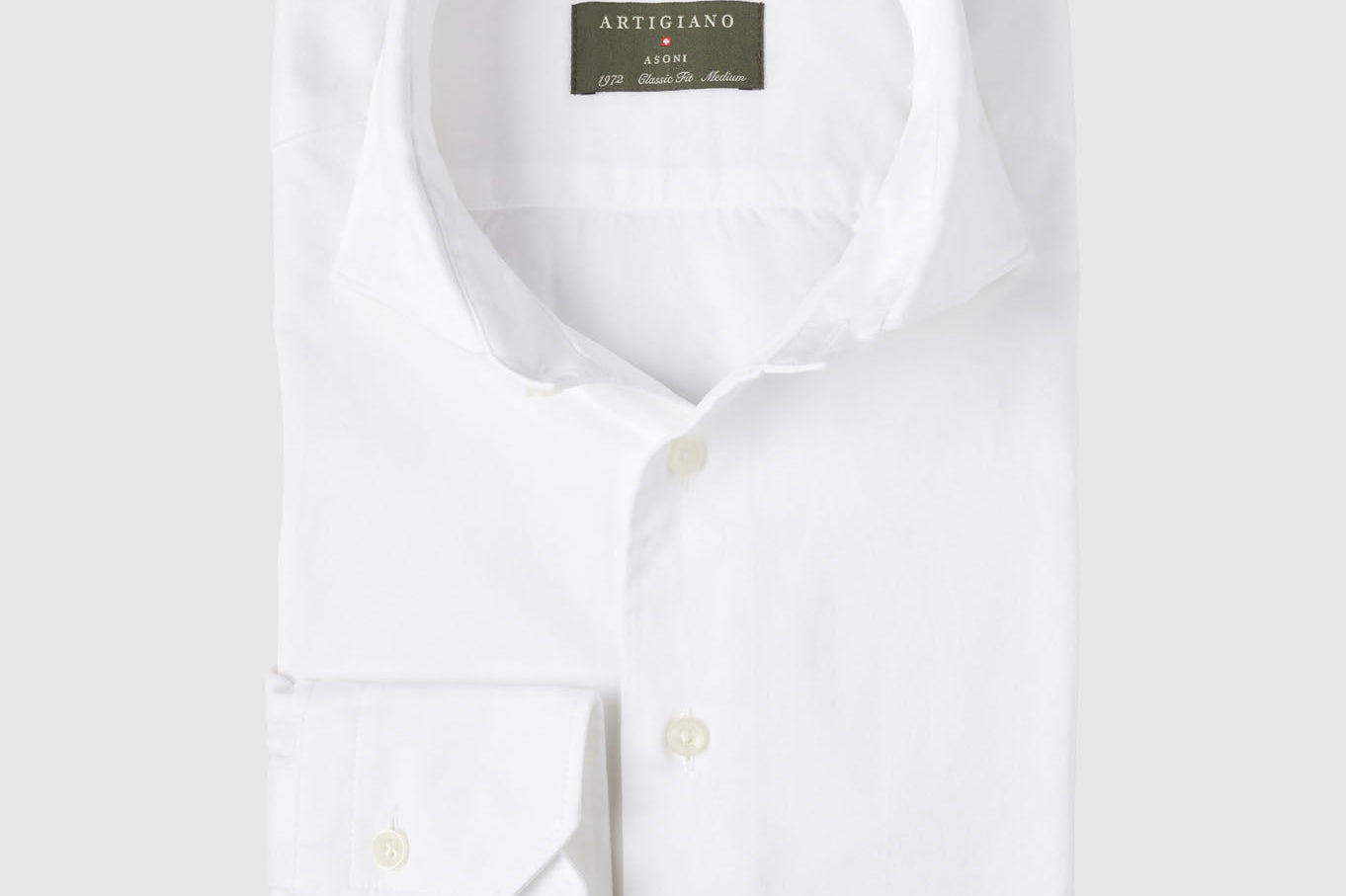 Classic Fit Gewaschener Twill Weiss
