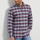 Classic Fit Flanell Blau Karo mit Brusttasche