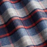 Classic Fit Flanell Blau Karo mit Brusttasche