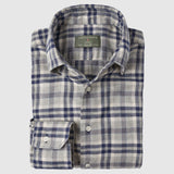 Classic Fit Flanell Grau Karo