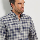 Classic Fit Flanell Grau Karo