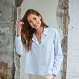 Jacky Baumwollbluse Mikro Karo Blau
